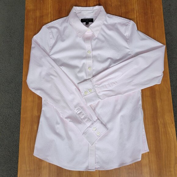 Banana Republic Pink Long-Sleeve Non-Iron Tailored Button Down Shirt - 12 - Picture 3 of 5